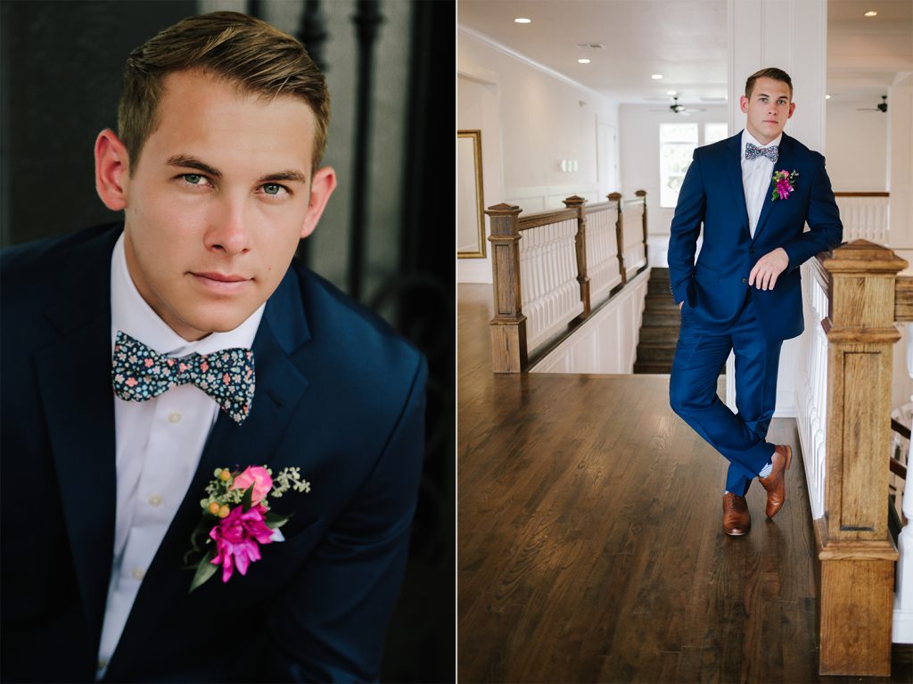 Groom's portrait at the Springs Event Venue in Rockwall 