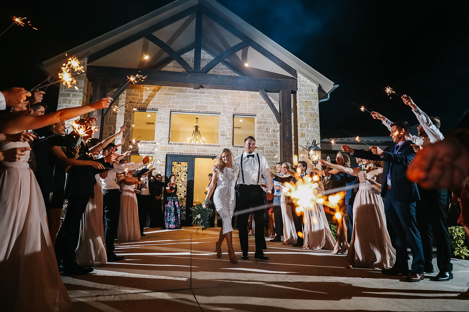  Dove Ridge Vineyard wedding sparkler exit