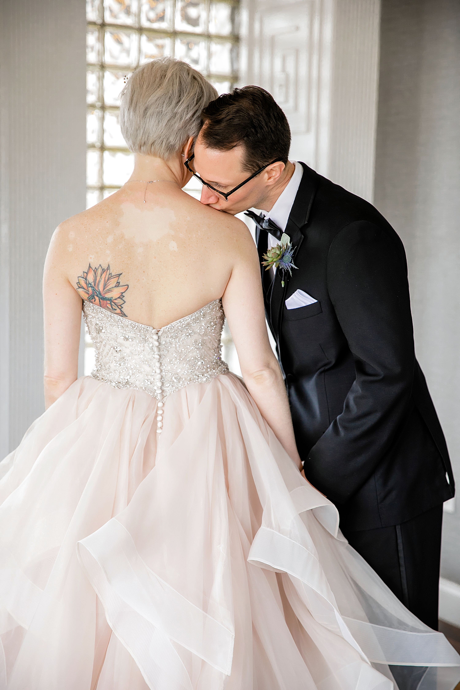 Bride and Groom portraits at Le Meridien Dallas, The Stoneleigh