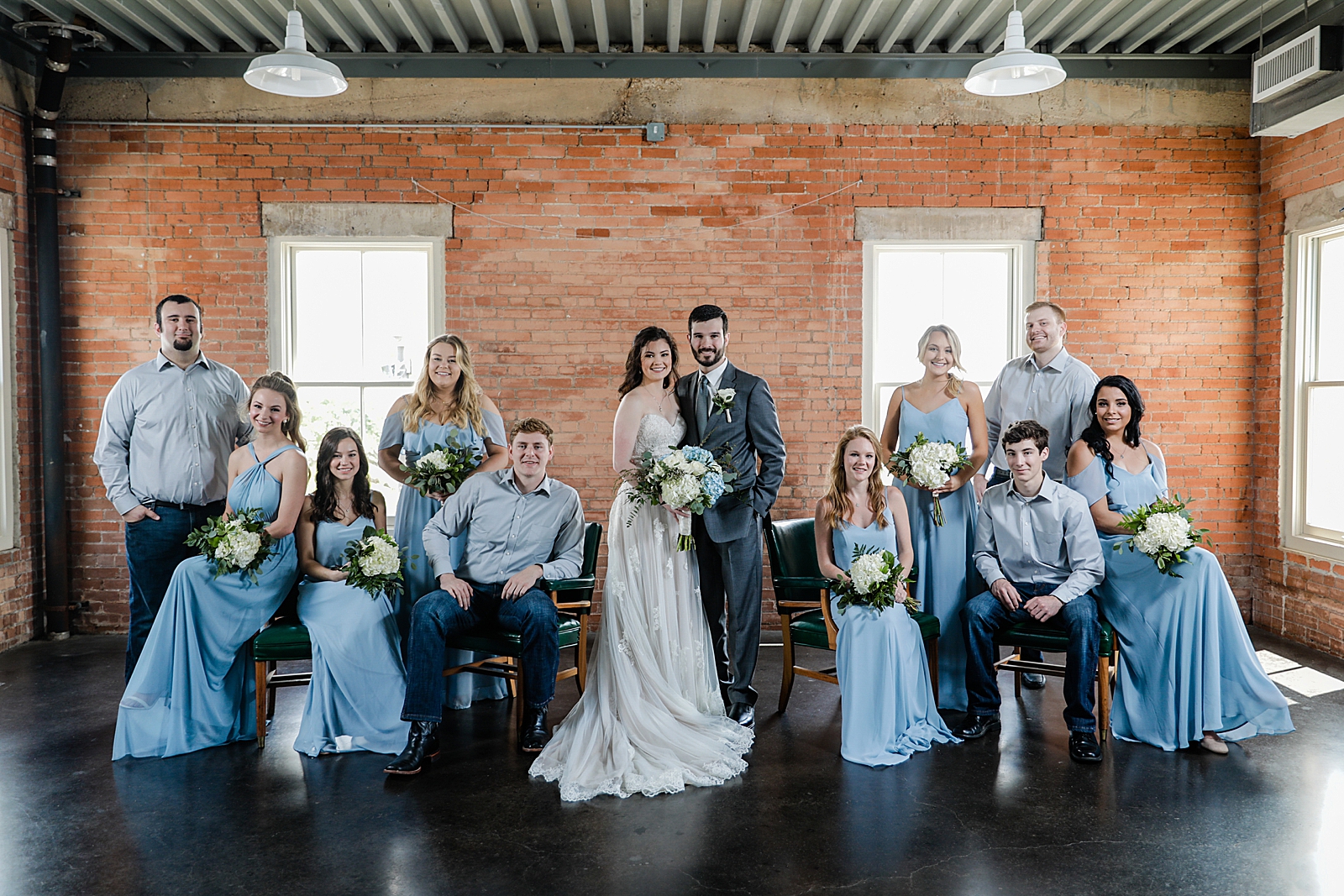 Wedding party portrait at the Filter Building